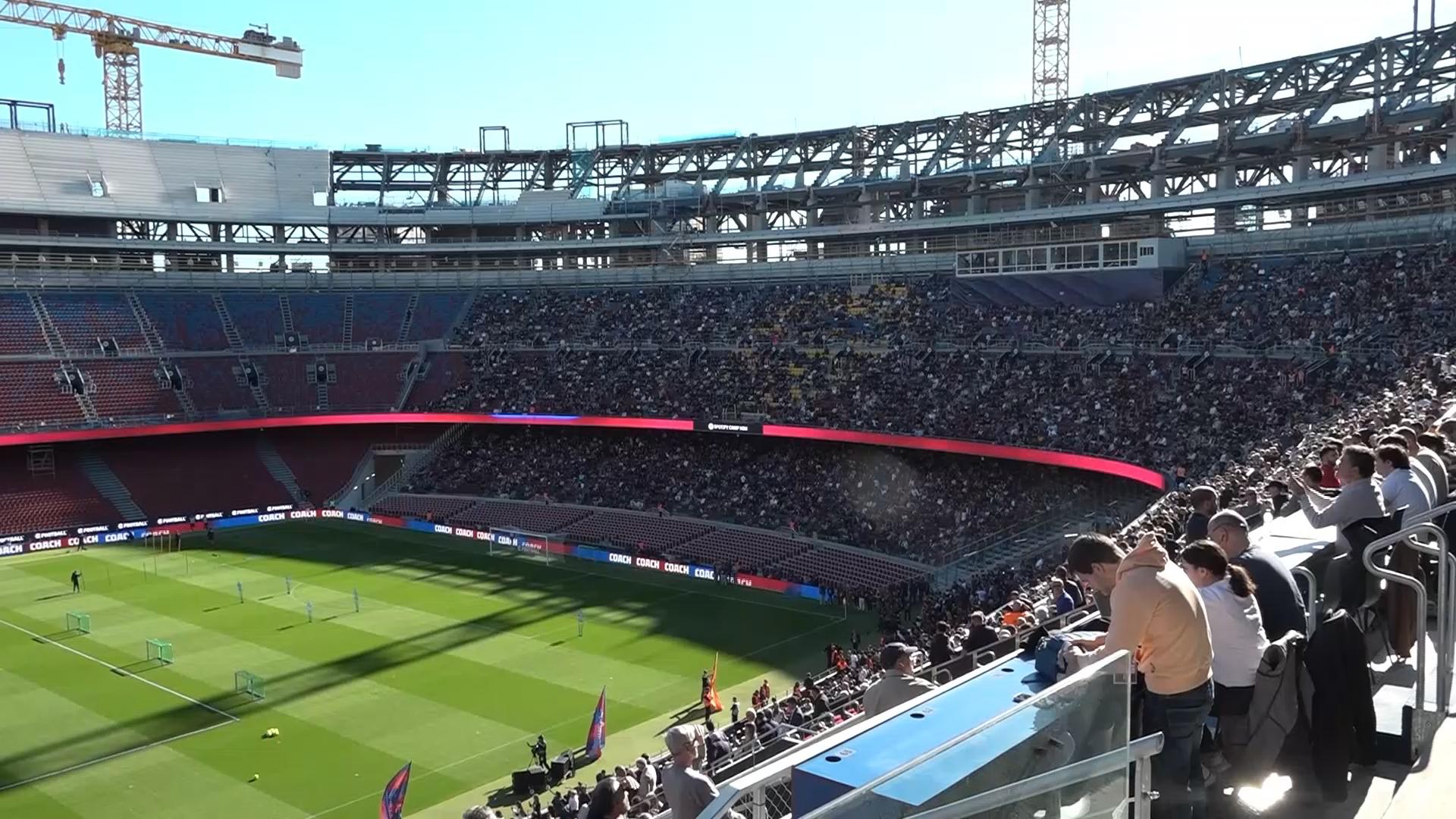Video thumbnail for FC Barcelona hold open training session in front of fans at the refurbished Camp Nou