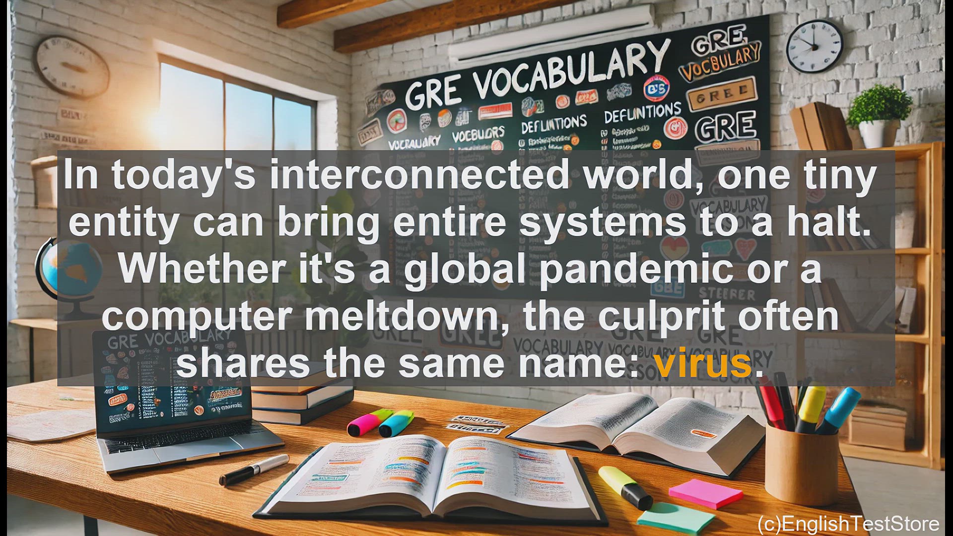 'Video thumbnail for GRE Vocabulary Lesson: Understanding the Meaning and Usage of the Word 'Virus''