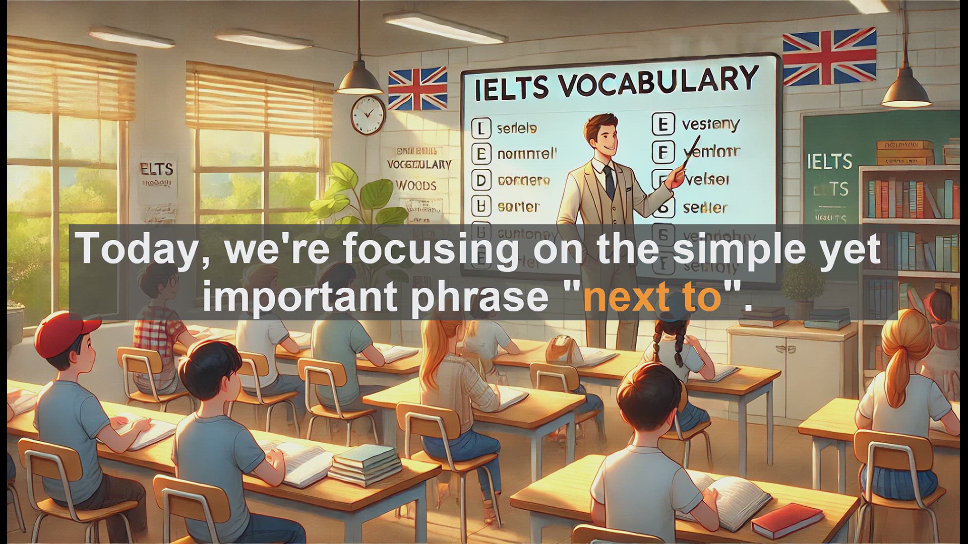 'Video thumbnail for 2500 Must Know IELTS 5.5 Vocabulary - IELTS Vocabulary: Mastering the Phrase 'Next To''