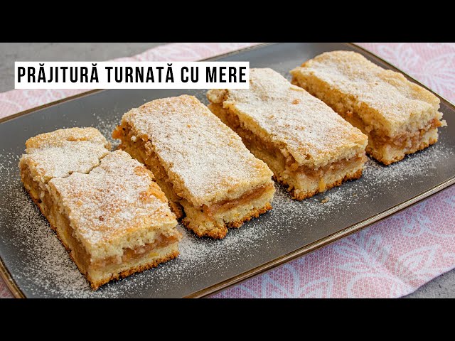 'Video thumbnail for Prăjitură turnată cu mere rase și aluat fraged. Cea mai ușoară rețetă de post | Bucate Aromate'