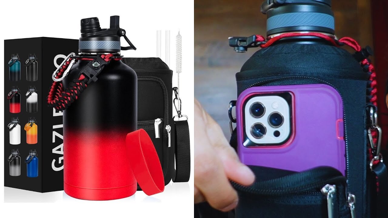'Video thumbnail for Everything To Know About This GAZLEMHO Insulated  64oz Water Bottle'