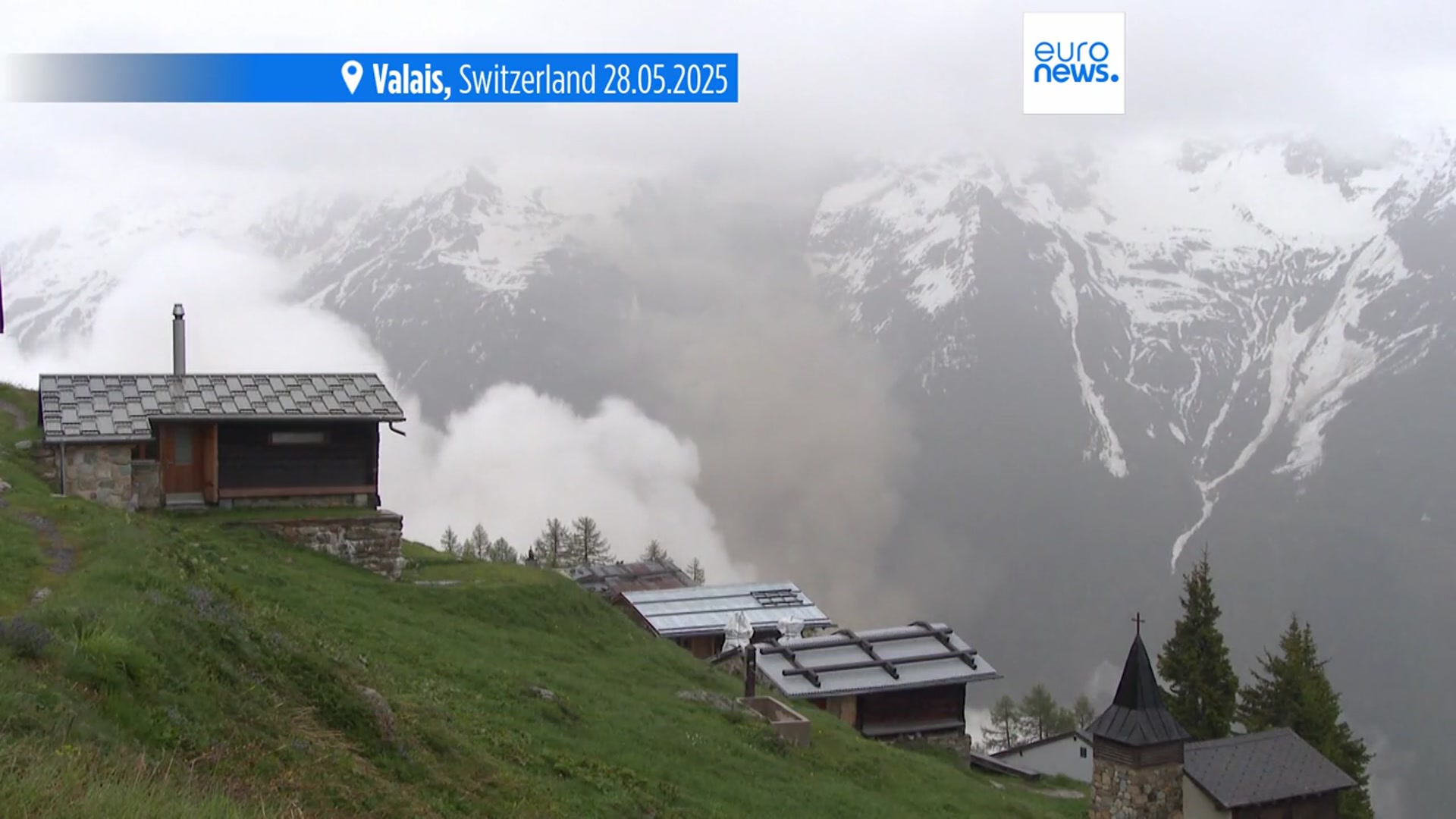 'Video thumbnail for Swiss glacier collapse buries the majority of the village of Blatten'