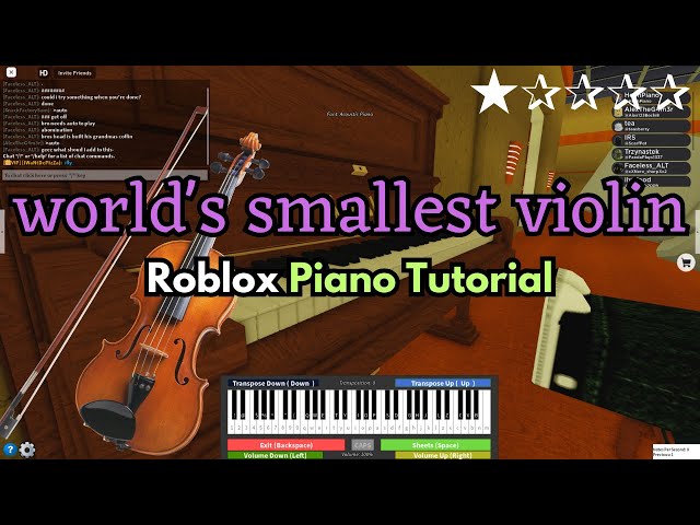 'Video thumbnail for AJR - World's Smallest Violin (VERY EASY Roblox Piano Tutorial) | SHEETS IN DESC.'