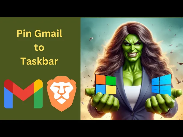 'Video thumbnail for How to Pin Gmail to Windows 11 or 10 Taskbar using Brave | GearUpWindows Tutorial'