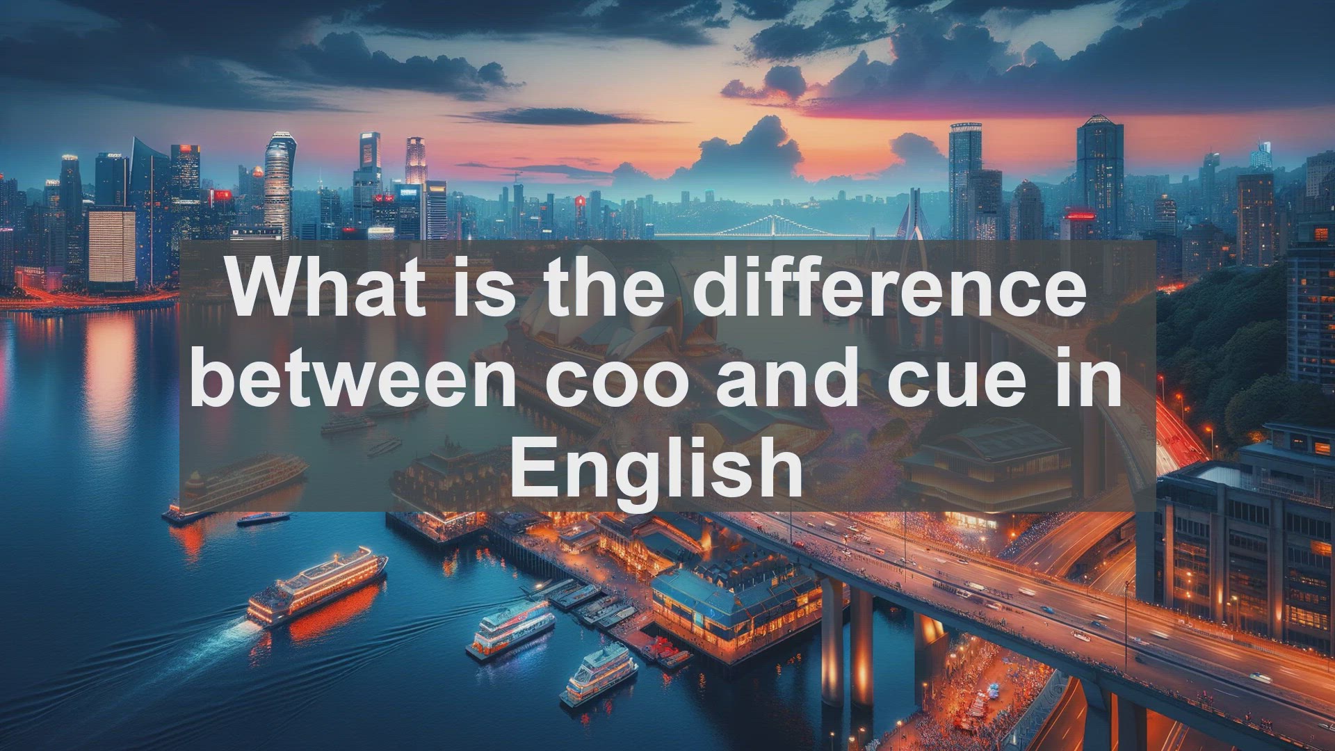 'Video thumbnail for What is the difference between coo and cue in English?'