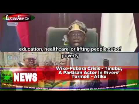 'Video thumbnail for Wike-Fubara Crisis - Tinubu, A Partisan Actor In Rivers' Turmoil - Atiku'