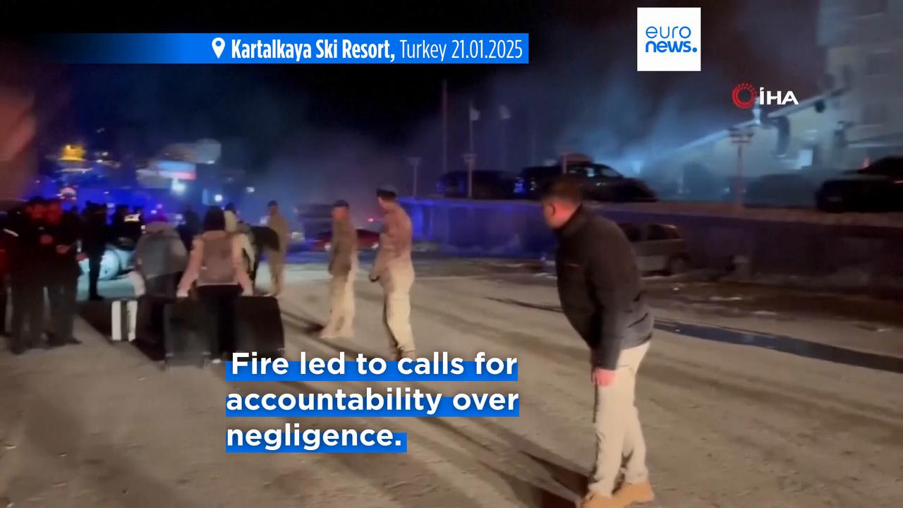 Video thumbnail for Turkish court sentences hotel owner and 10 others to life for deadly fire that killed 78