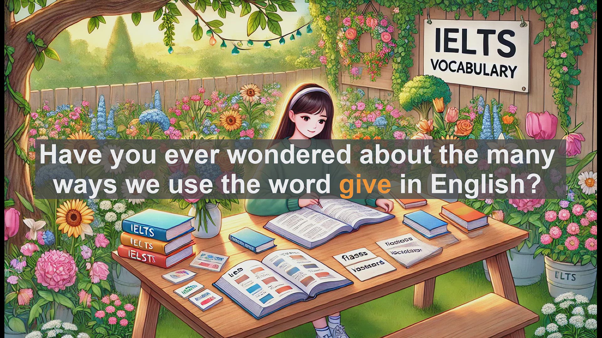 'Video thumbnail for 2500 Must Know IELTS 5.5 Vocabulary - Understanding the Verb 'Give' for IELTS Success'
