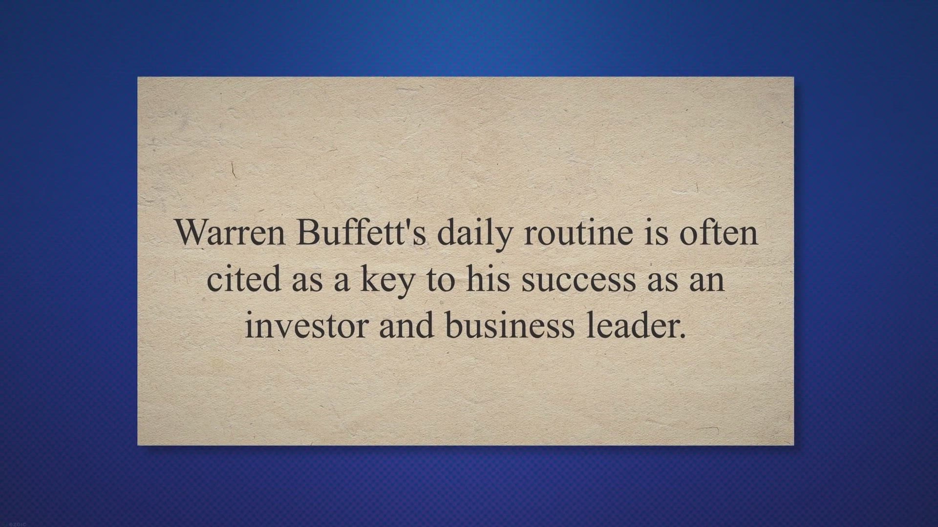 'Video thumbnail for Warren Buffett's Daily Routine:'