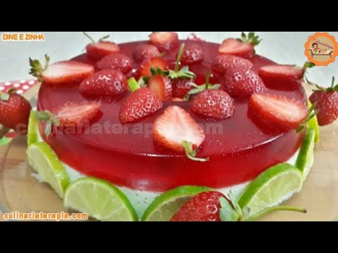 'Video thumbnail for Sobremesa de Gelatina de Morango e Limão, Apenas 2 Ingredientes, Gelatina e Creme de Leite'
