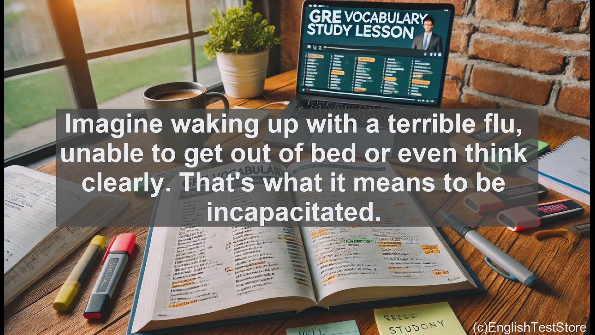 'Video thumbnail for GRE Vocabulary Lesson: Understanding the Meaning and Usage of 'Incapacitate''