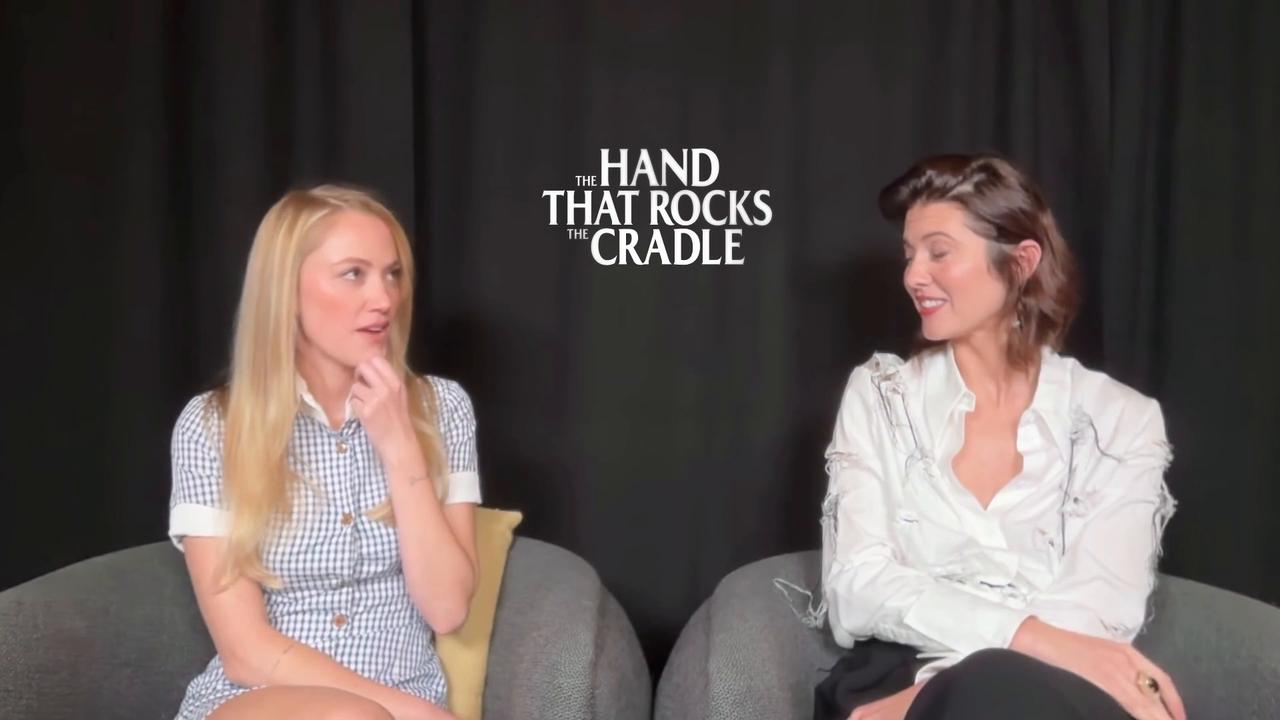 Video thumbnail for 'Hand That Rocks the Cradle' Stars Mary Elizabeth Winstead and Maika Monroe Are Proud Scream Queens
