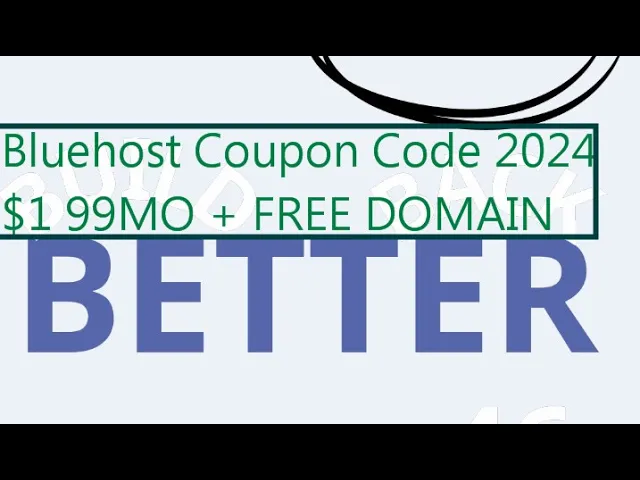 'Video thumbnail for Bluehost Coupon Code 2024 $1 99MO + FREE DOMAIN'