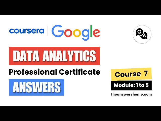 Video thumbnail for Google Data Analytics Professional Certificate: Course 7 Answers (Modules 1-5) | Coursera Answers