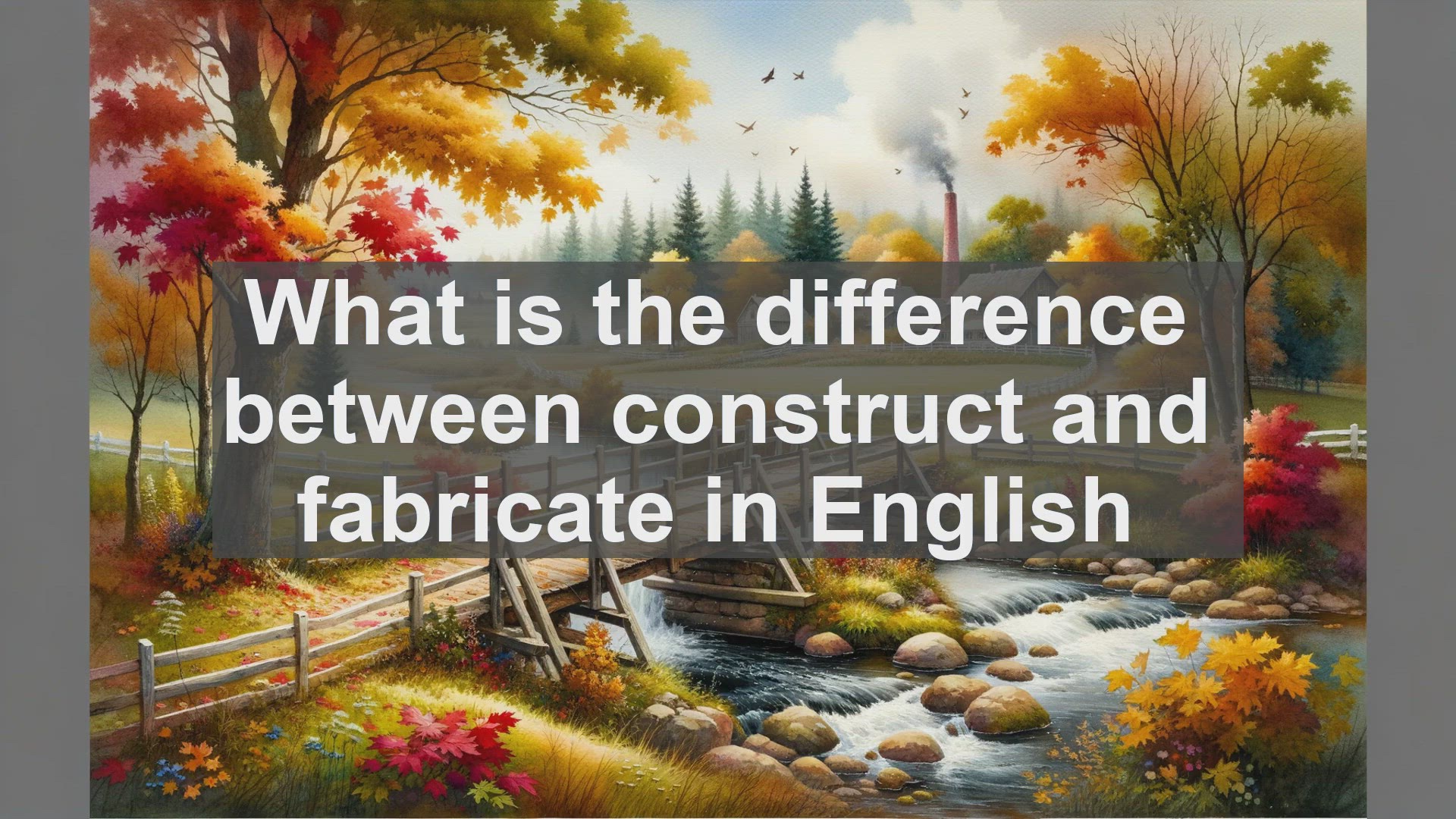 'Video thumbnail for What is the difference between construct and fabricate in English?'