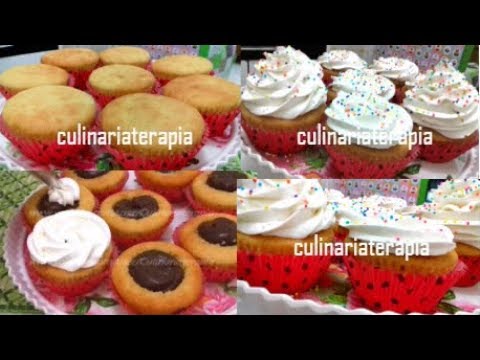 'Video thumbnail for Recheio de Chocolate e Cobertura de Chantininho - COMO FAZER CUPCAKE'