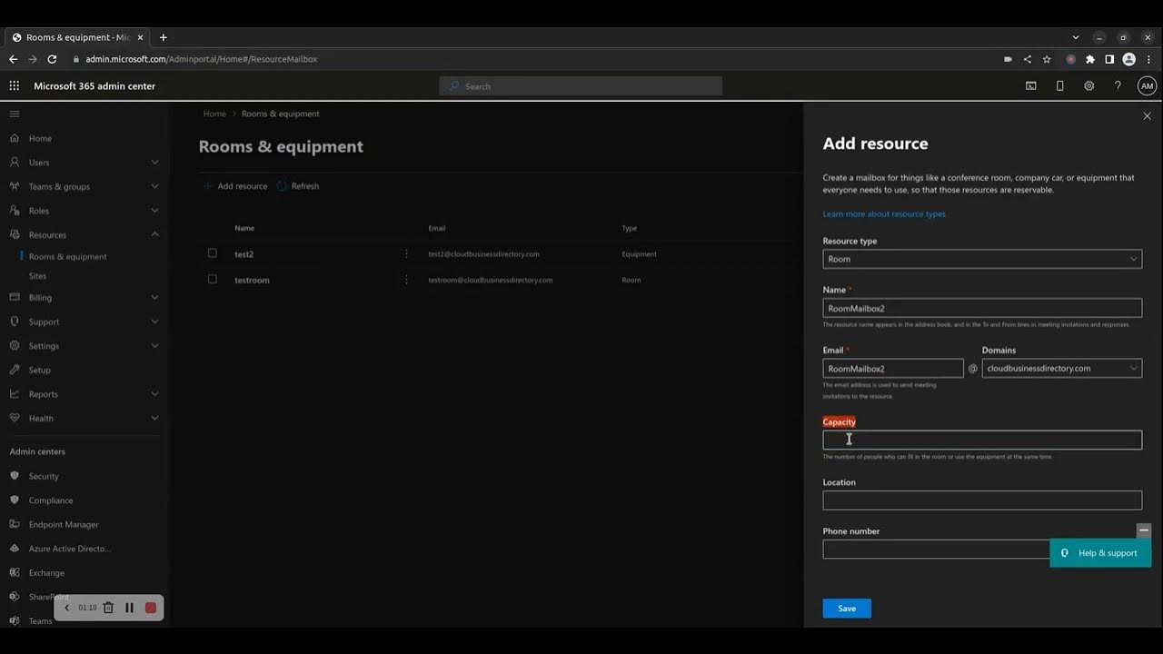 'Video thumbnail for How to create resource mailboxes and Sharepoint sites in Microsoft 365 admin center'