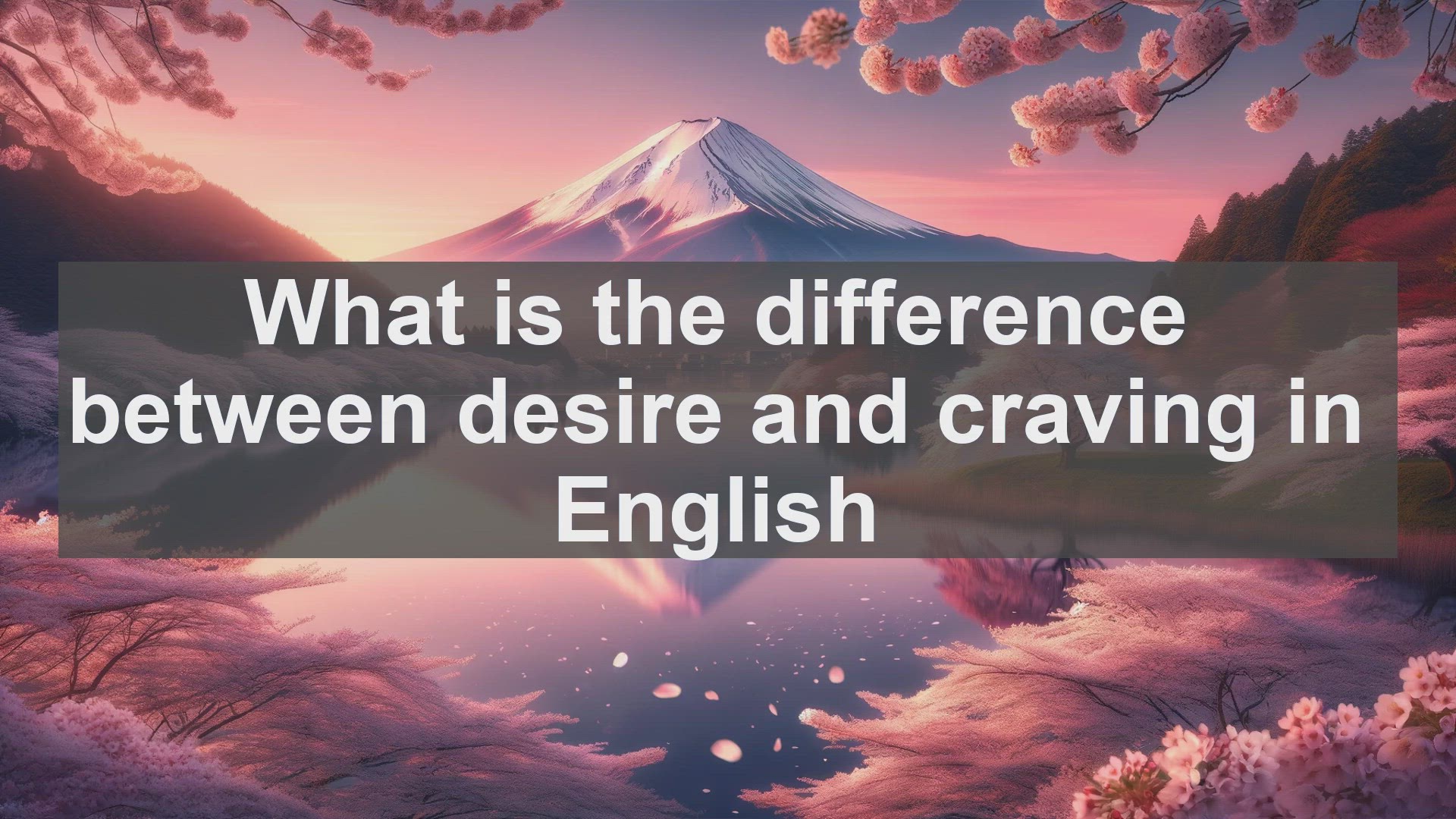 'Video thumbnail for What is the difference between desire and craving in English?'