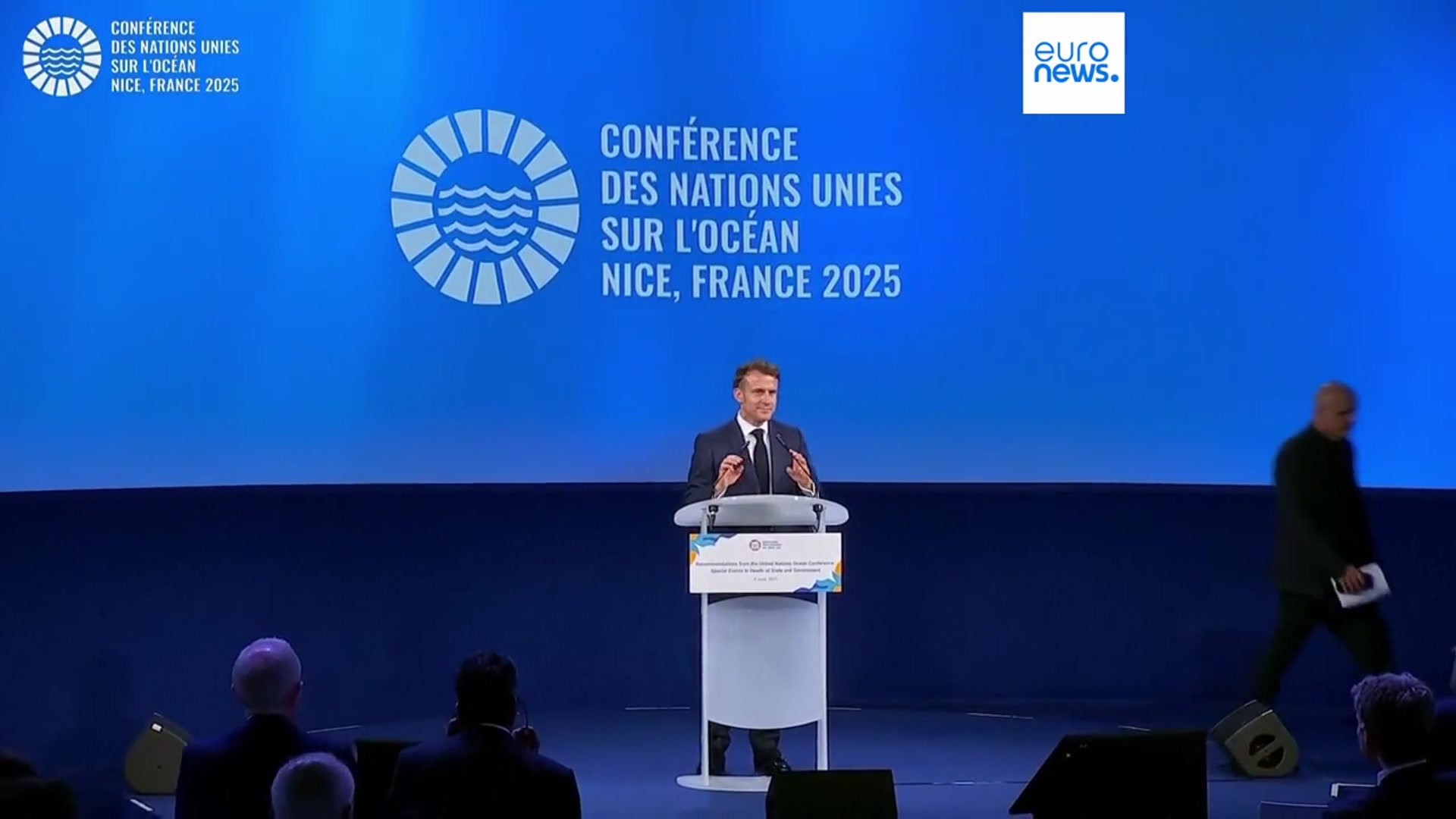 'Video thumbnail for Macron slams US withdrawal of climate funding ahead of UN Ocean Conference'