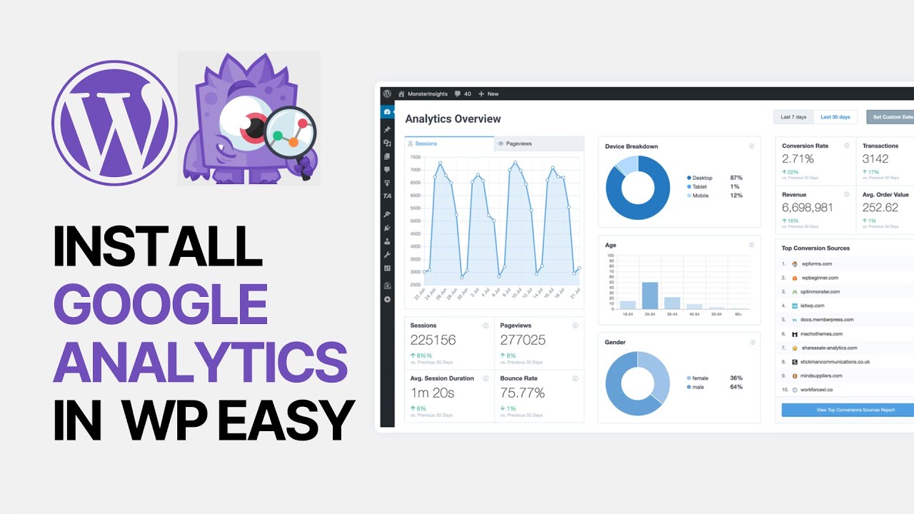 'Video thumbnail for How to Install Google Analytics in WordPress Without Codes For Free_ Tutorial'