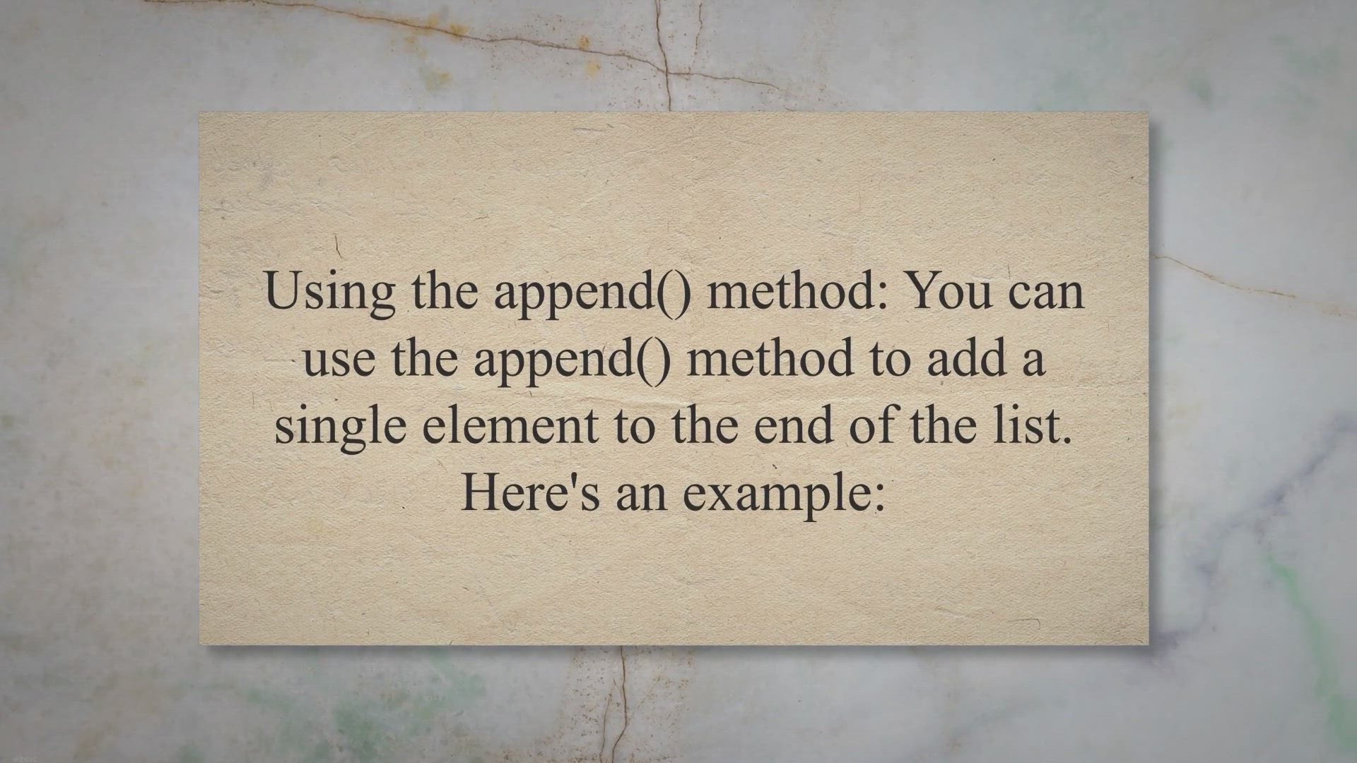 'Video thumbnail for How do you add elements to a list in Python?'