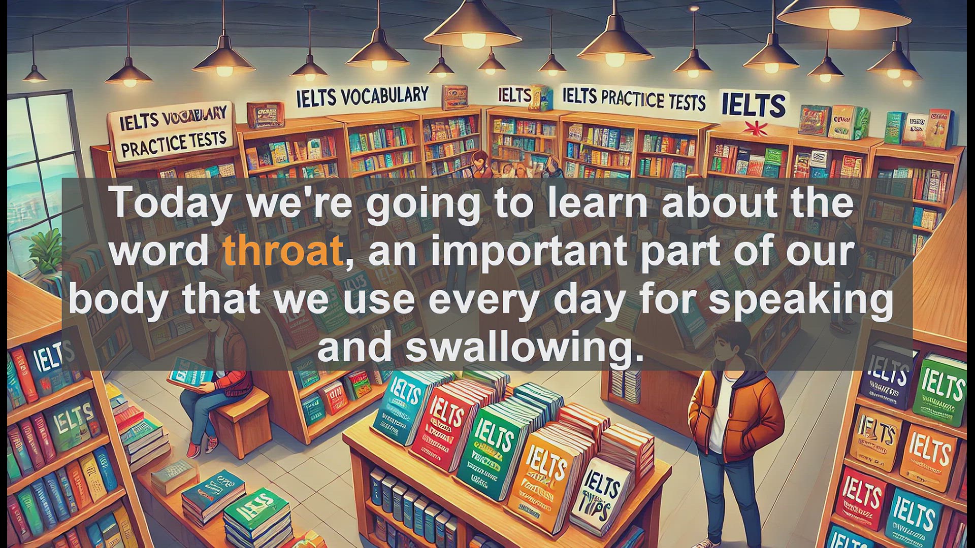 'Video thumbnail for 2500 Must Know IELTS 5.5 Vocabulary - Understanding 'Throat': A Key Body Part for Speaking and Swallowing'
