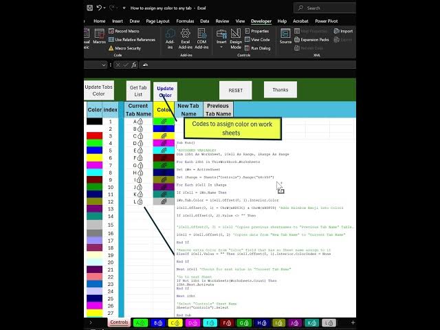 Video thumbnail for Helpful Excel Tips - How to change colors on multiple sheets with VBA -2025