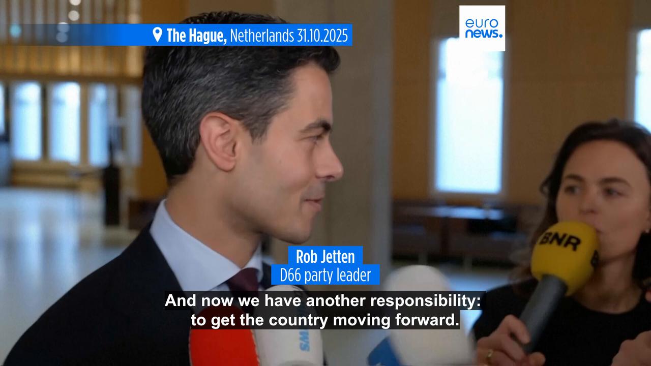 Video thumbnail for Centrist D66 confirmed as Dutch general election winner