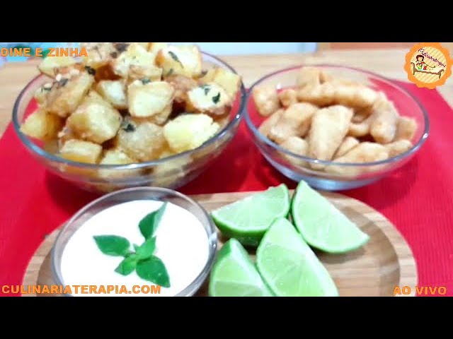'Video thumbnail for Petisco e Comida de Buteco - ISCAS DE PEIXE FRITO COM BATATAS RÚSTICAS AO FORNO'