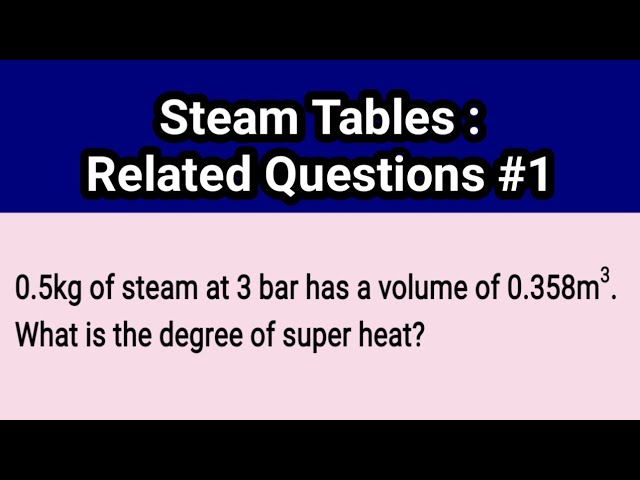 Video thumbnail for Steam Tables related questions (1) #thermodynamics #educationfoundationtutorials