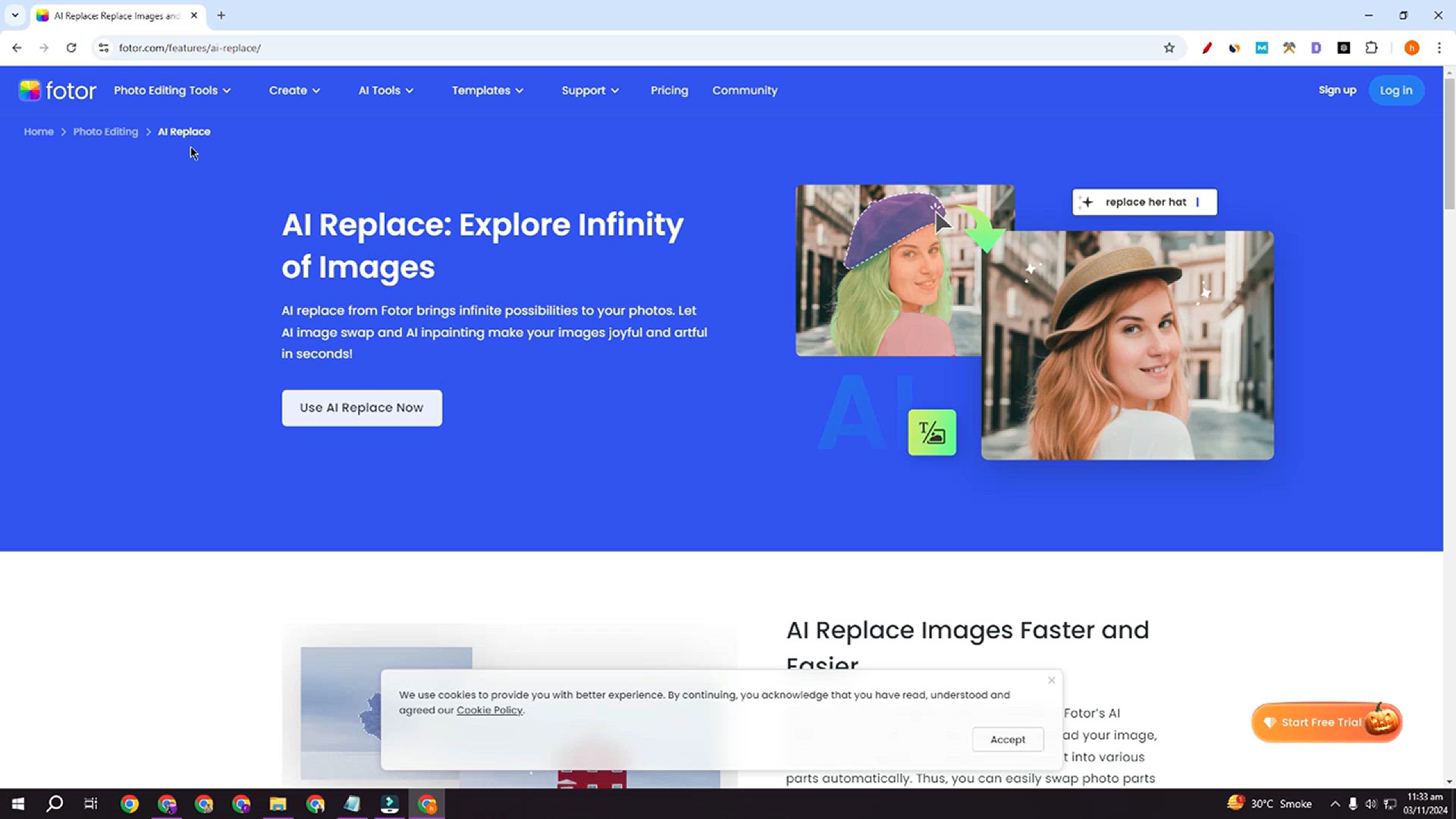 'Video thumbnail for How to Replace any object using AI fotor.com'