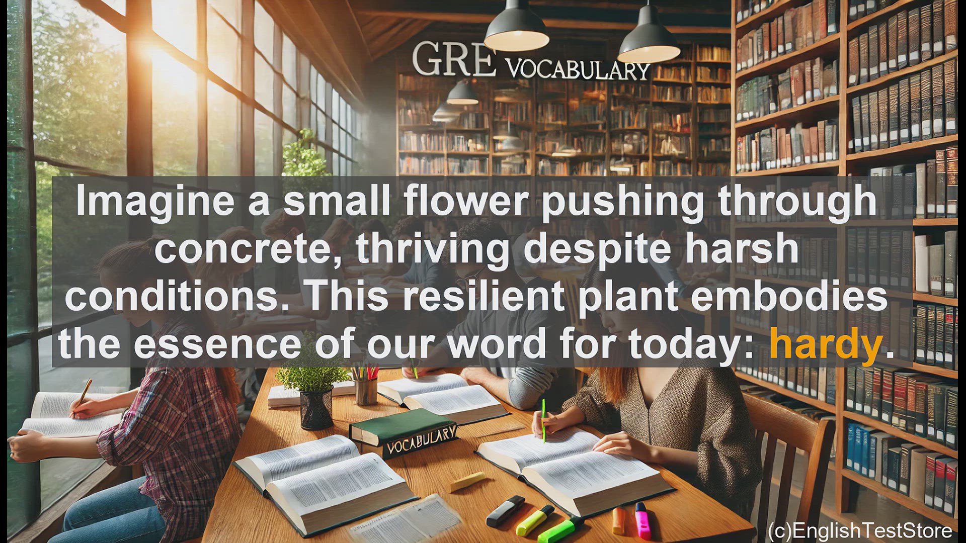 'Video thumbnail for GRE Vocabulary Lesson: Hardy - The GRE Vocabulary Word for Resilience and Strength'