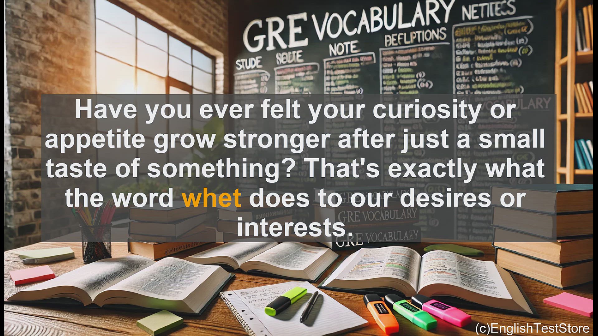 'Video thumbnail for GRE Vocabulary Lesson: Whet Your Appetite for Vocabulary'
