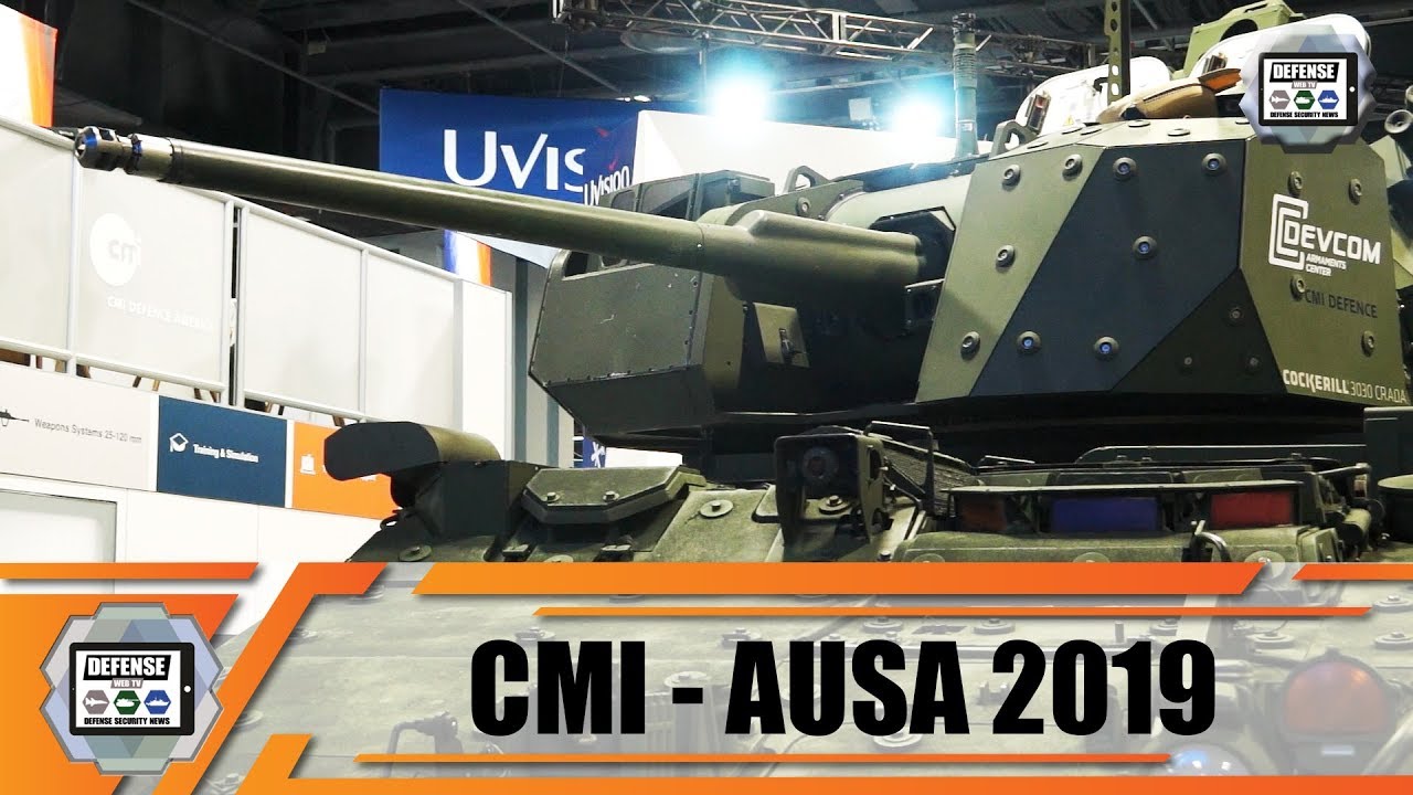 'Video thumbnail for CMI Defence ARDEC Cockerill 3030 CRADA 30mm turret for Stryker armored upgrade MCWS'