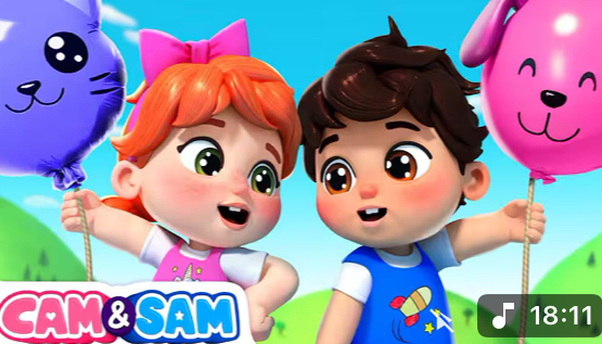 Video thumbnail for Learn Colors with Balloons 🎈 Nursery Rhymes & Kids Songs | Cam & Sam Compilation