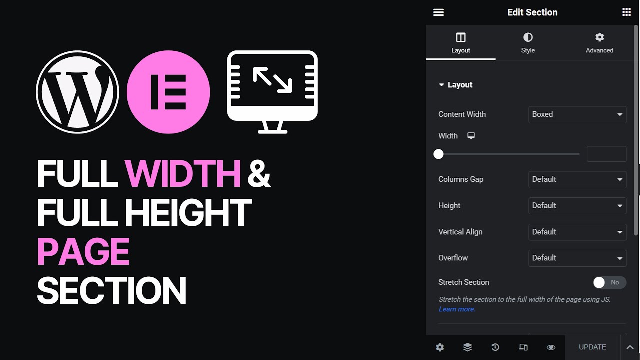 'Video thumbnail for How To Create Ful-Width & Full-Height Page Sections in Elementor WordPress Plugin For Free_'