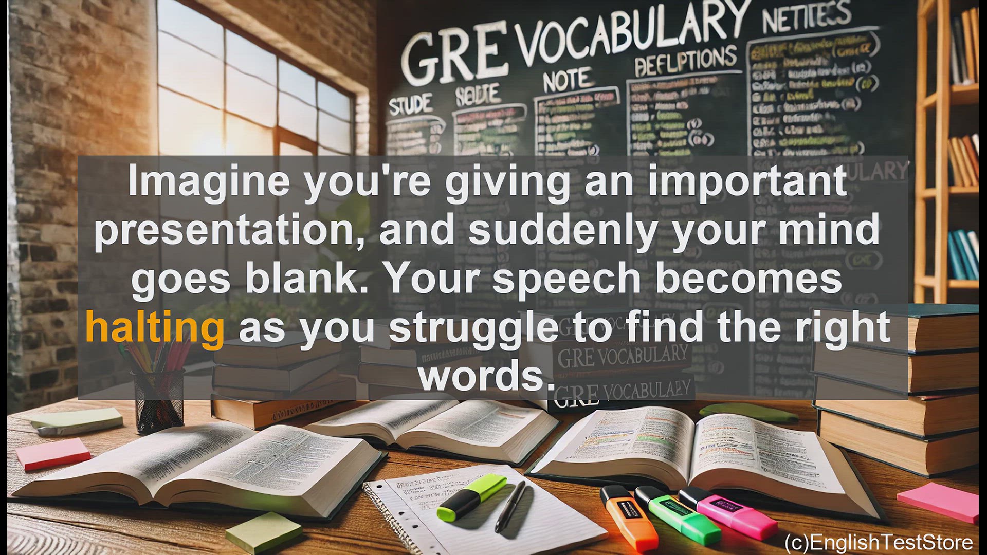 'Video thumbnail for GRE Vocabulary Lesson: Mastering the GRE Vocabulary - Halting'