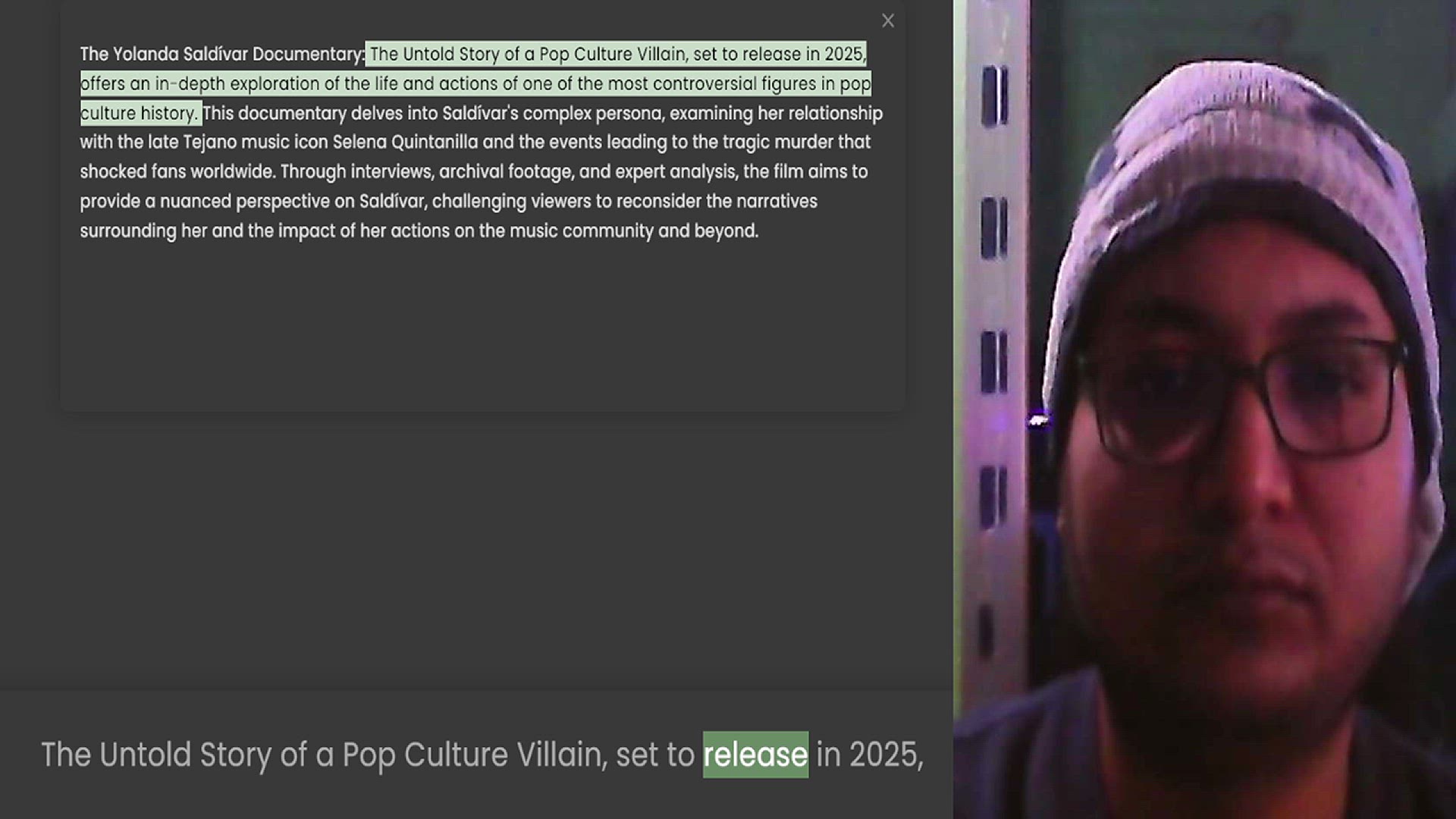 Video thumbnail for The Yolanda Saldívar Documentary The Untold Story of a Pop Culture Villain, set to release in 2025, offers an in-depth exploration of the life and actions of one of the most controversial figures in pop culture history. This documentary d