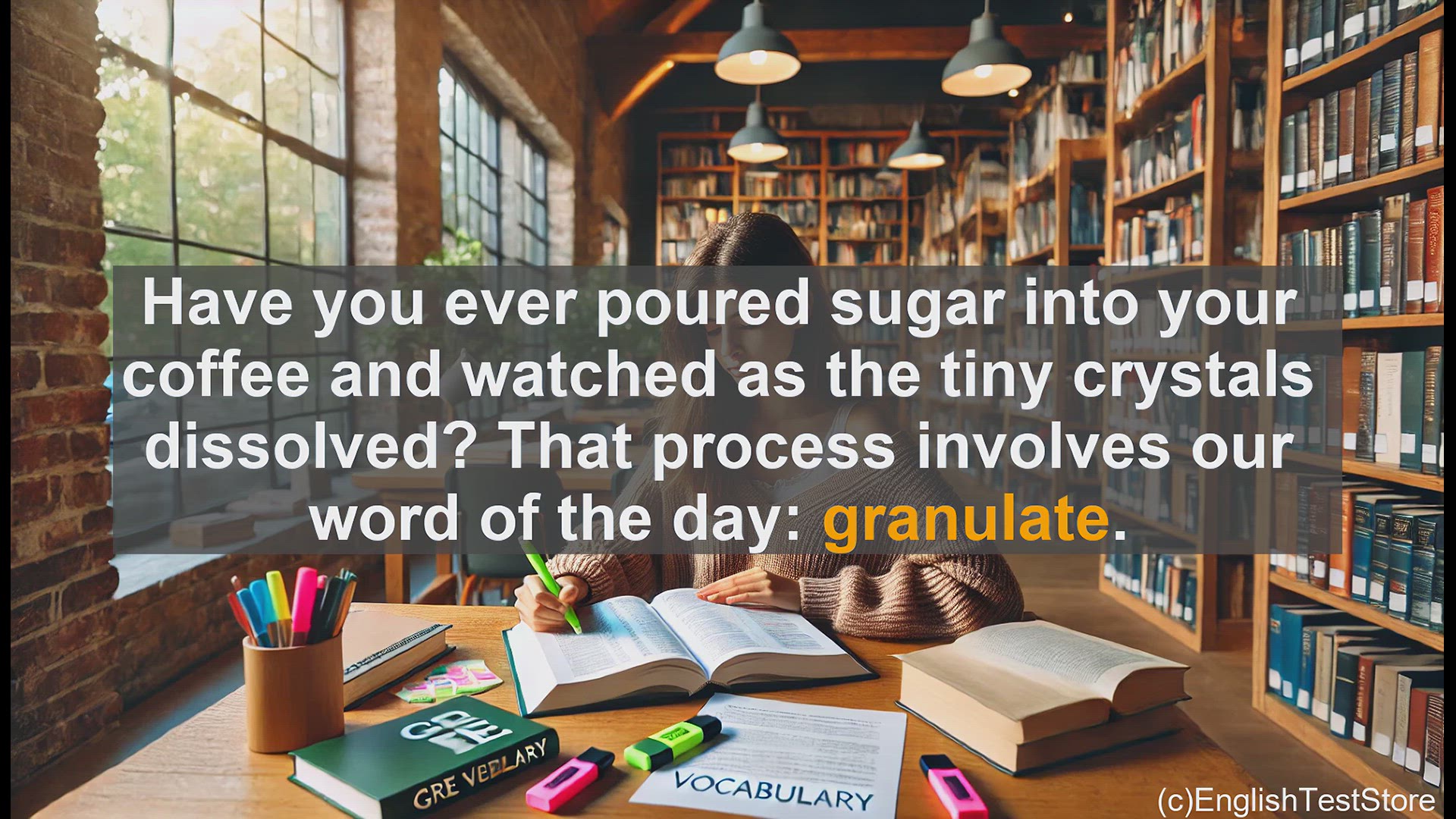 'Video thumbnail for GRE Vocabulary Lesson: Granulate - Mastering the Art of Forming Grains'