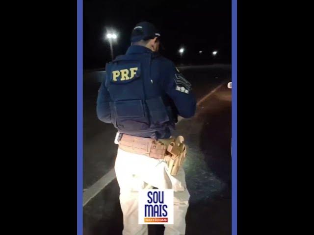 'Video thumbnail for Casal desobedece ordem de parada, tenta fugir mas acaba preso após perseguição na BR-153, em Goiás'
