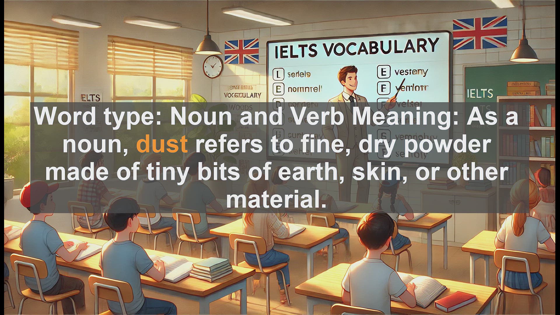 'Video thumbnail for 2500 Must Know IELTS 5.5 Vocabulary - Dust: A Versatile Word for Everyday Language'