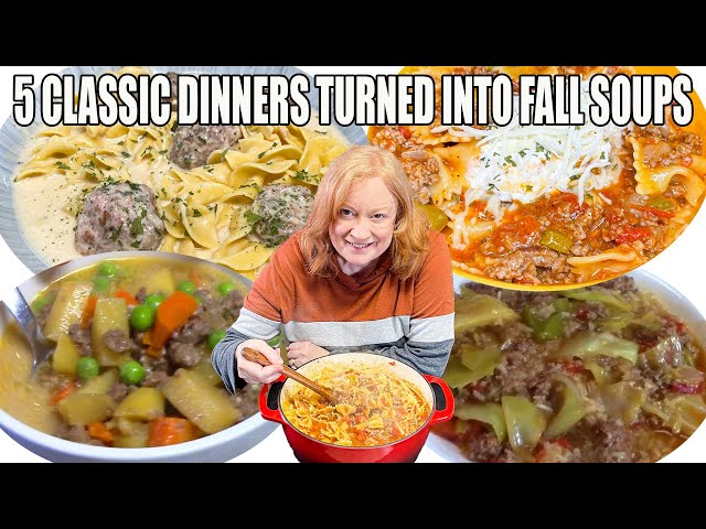 Video thumbnail for 5 CLASSIC DINNERS TURNED INTO FALL SOUPS