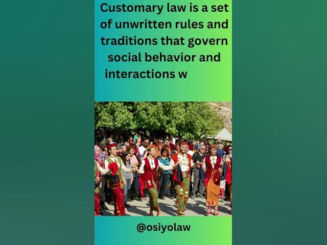 'Video thumbnail for What is Customary Law #short'