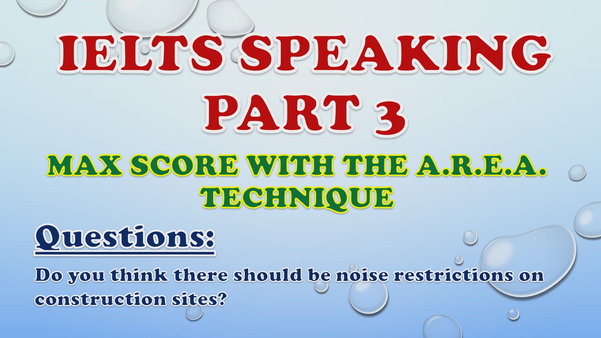 'Video thumbnail for Do you think there should be noise restrictions on construction sites? - IELTS Speaking Part 3'