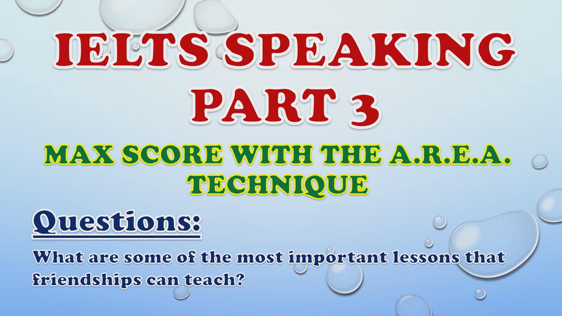 'Video thumbnail for What are some of the most important lessons that friendships can teach? - IELTS Speaking Part 3'