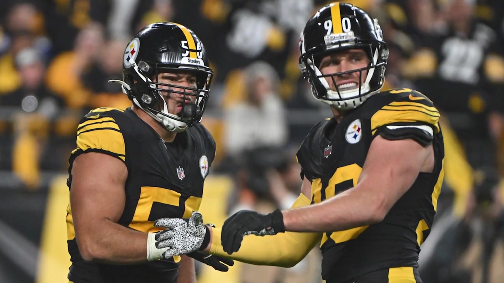 'Video thumbnail for Alex Highsmith Says Rotating with T.J. Watt Is a Needed Change for Defense'