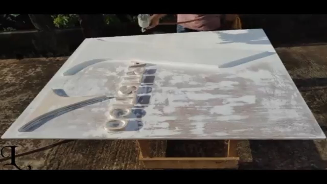 Video thumbnail for Coloring Spray on a wooden logo | TubeLife