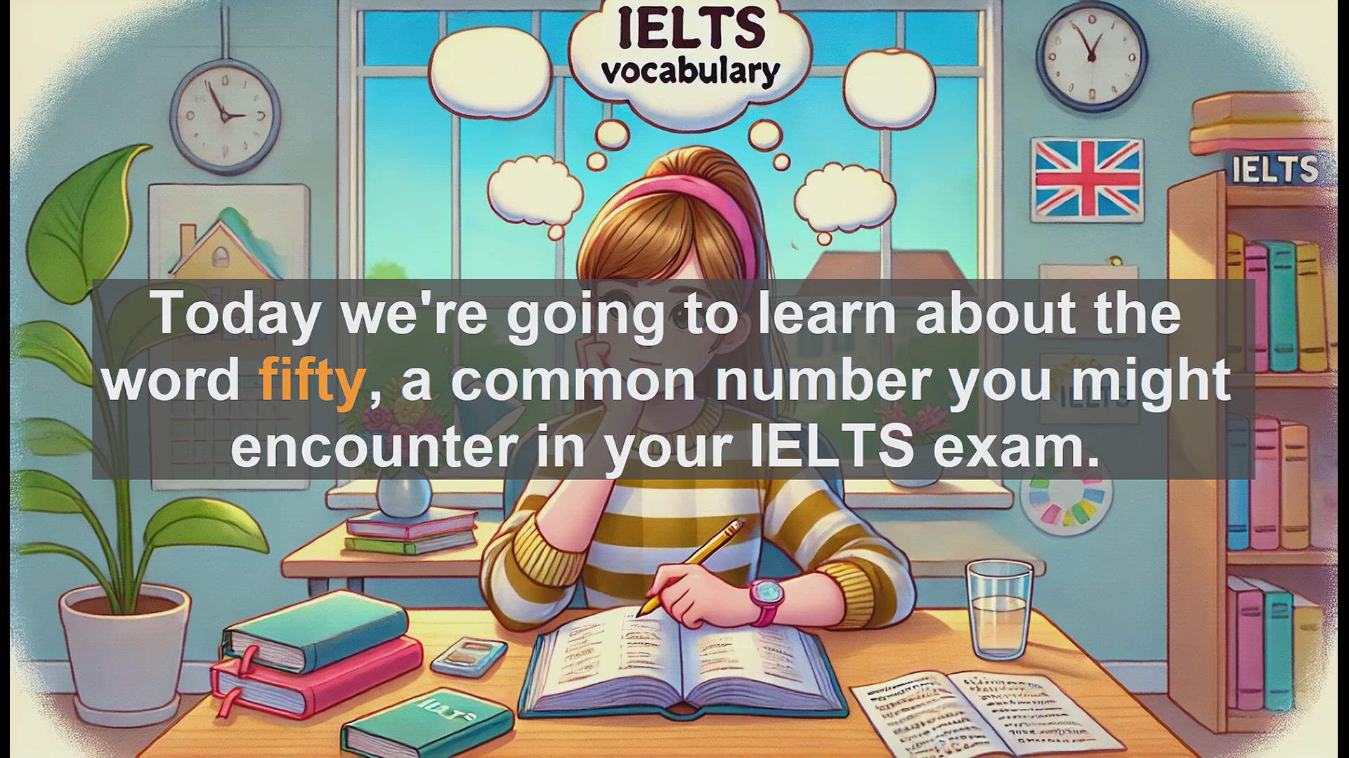 'Video thumbnail for 2500 Must Know IELTS 5.5 Vocabulary - Learn the Number 'Fifty' for IELTS Success'