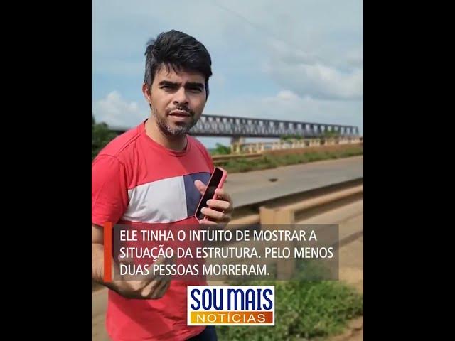 'Video thumbnail for Vereador registra momento em que asfalto racha e ponte desaba entre o Tocantins e o Maranhão'
