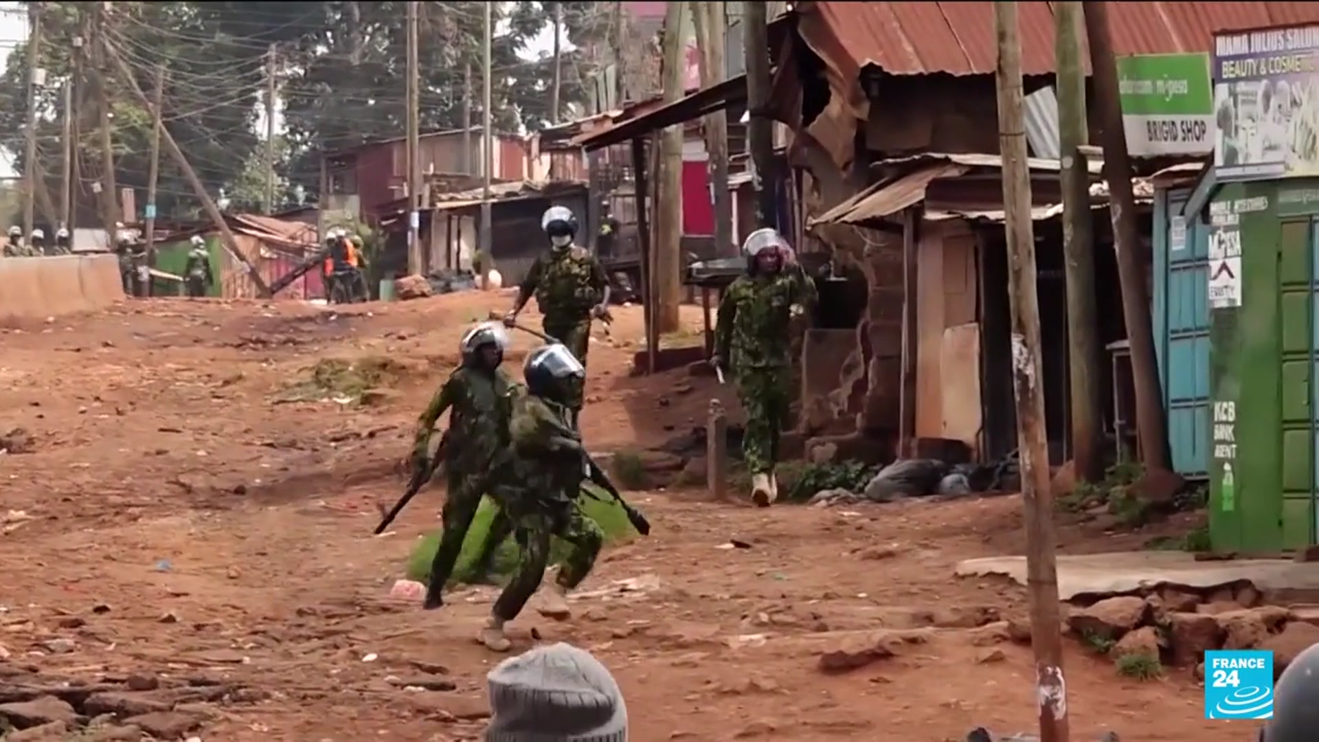 'Video thumbnail for Water cannon and whips: Police in Nairobi clash with protesters'